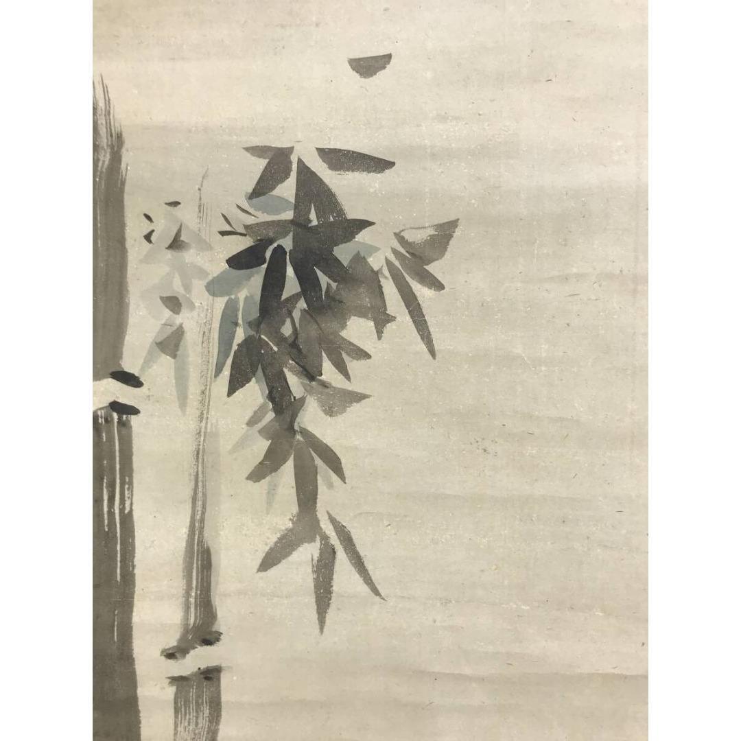 真作/狩野岑信/竹に鶴図/祝掛軸/正月掛軸/掛軸/名家伝来/AK-403