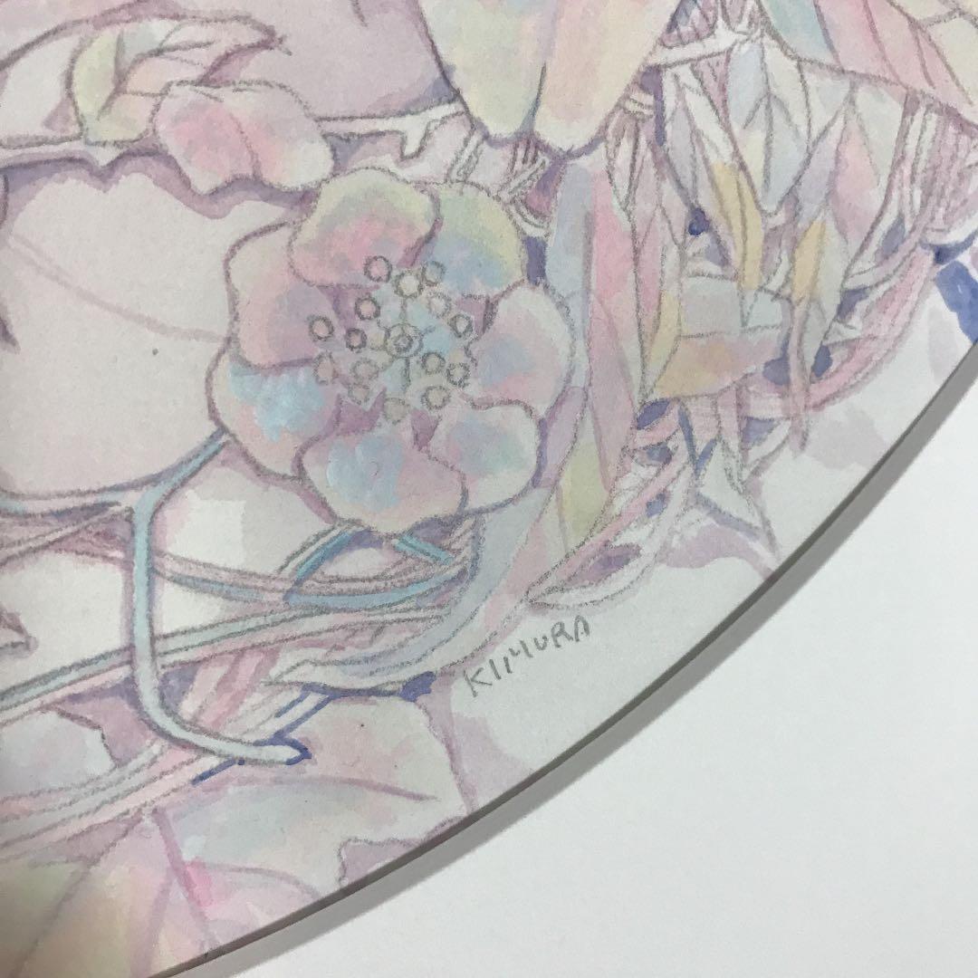 ☆木村智博「可憐」アクリルガッシュ 色鉛筆 鉛筆 額付き | アート