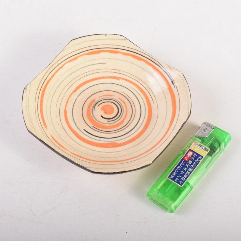 和食器　渦巻文　八角皿　八客　時代箱　C　7941