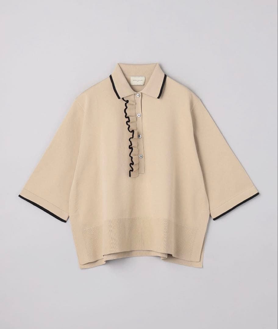 新品未使用品UNITED ARROWSミニマル フリルポロニット