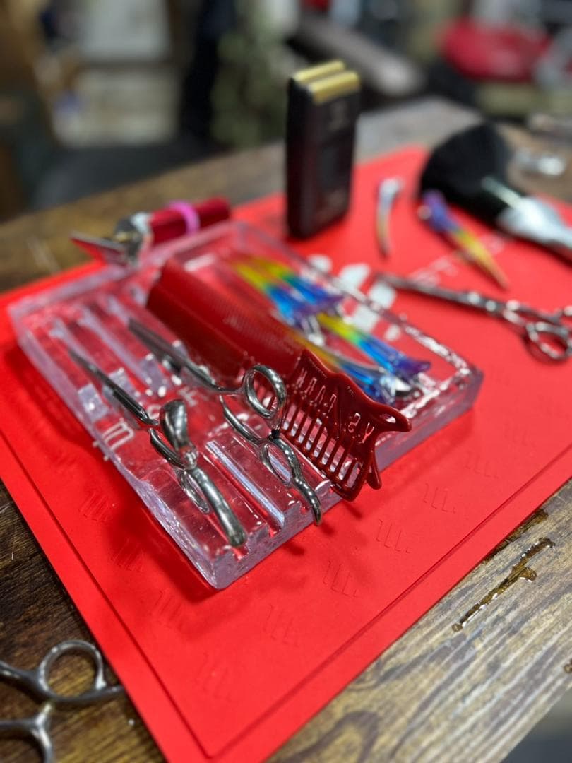 BARBER barbershop シザーケース シザースタンド レジン 小物置きスタンド