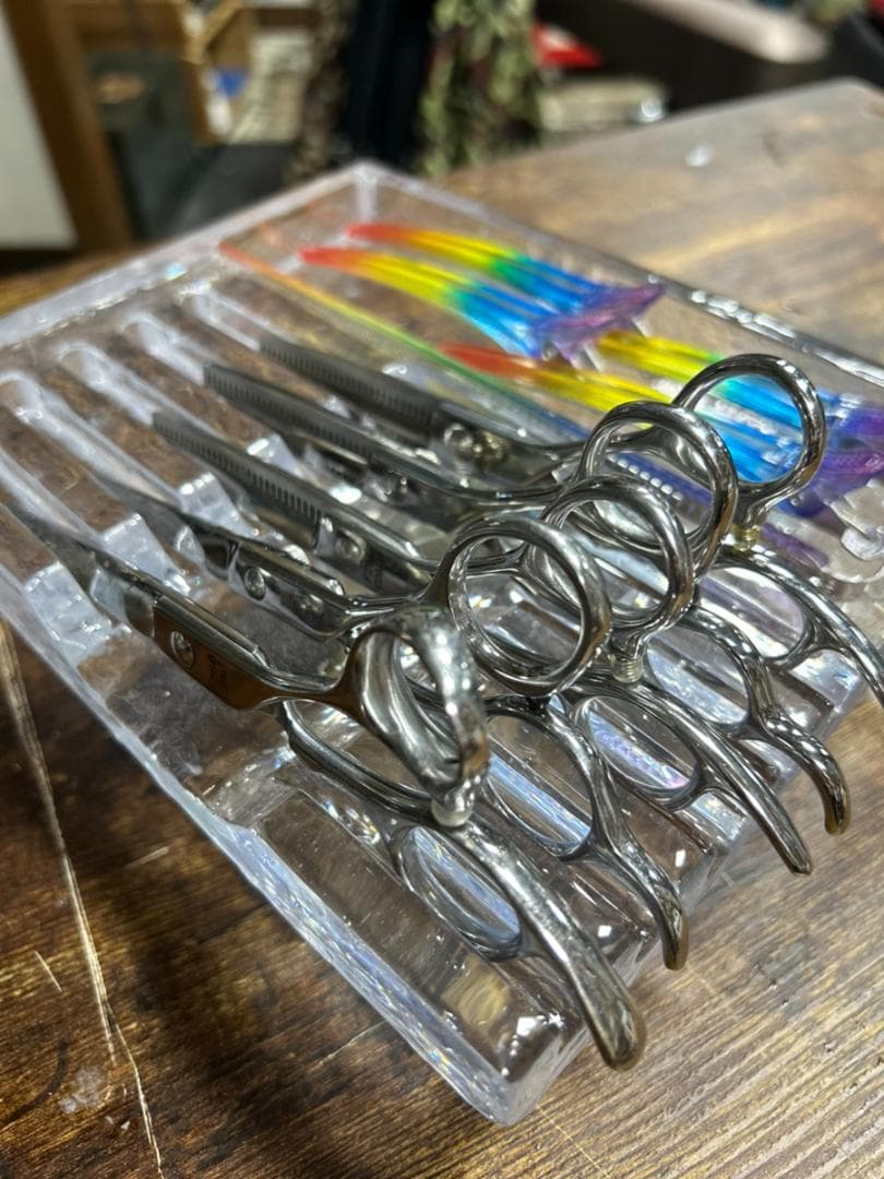 BARBER barbershop シザーケース シザースタンド レジン 小物置きスタンド