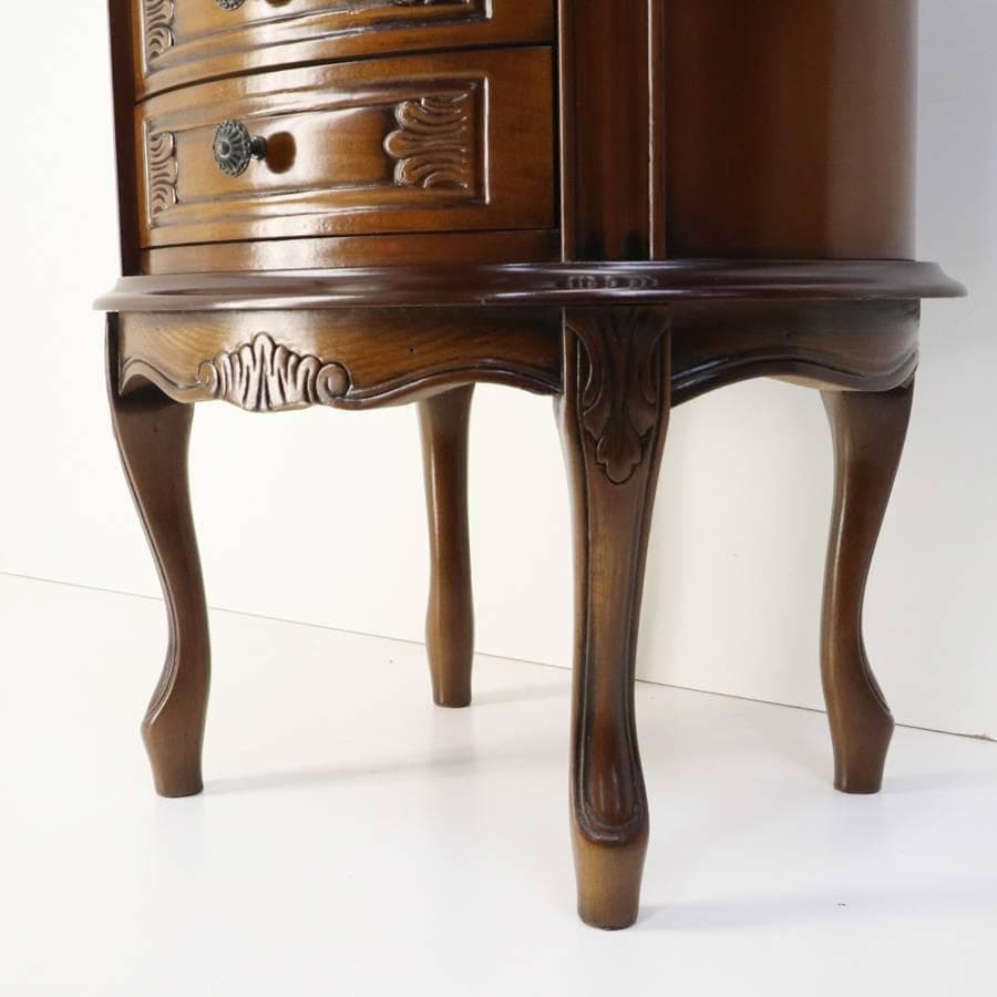 イタリア製クラシカル家具 ラウンドチェスト サイドテーブル 花台