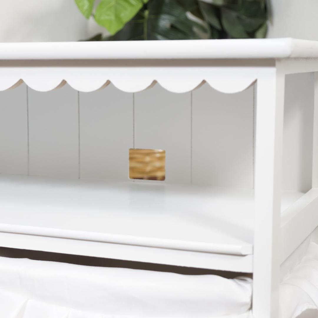 新品】フリル付きバスケット テレビ台 ガーリー ロマンティック