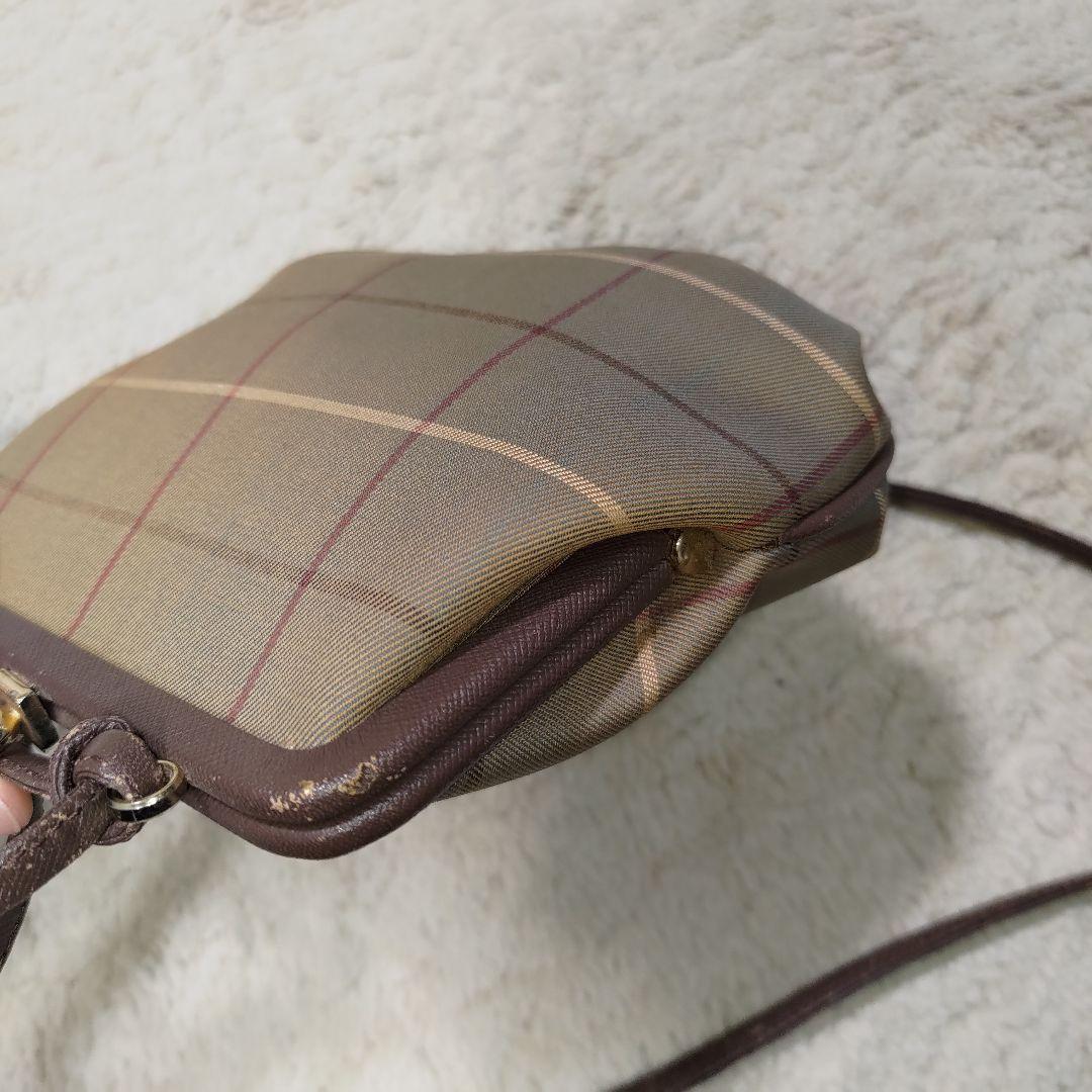 BURBERRY がま口 ショルダーバッグ ノバチェック ホースマーク 刻印