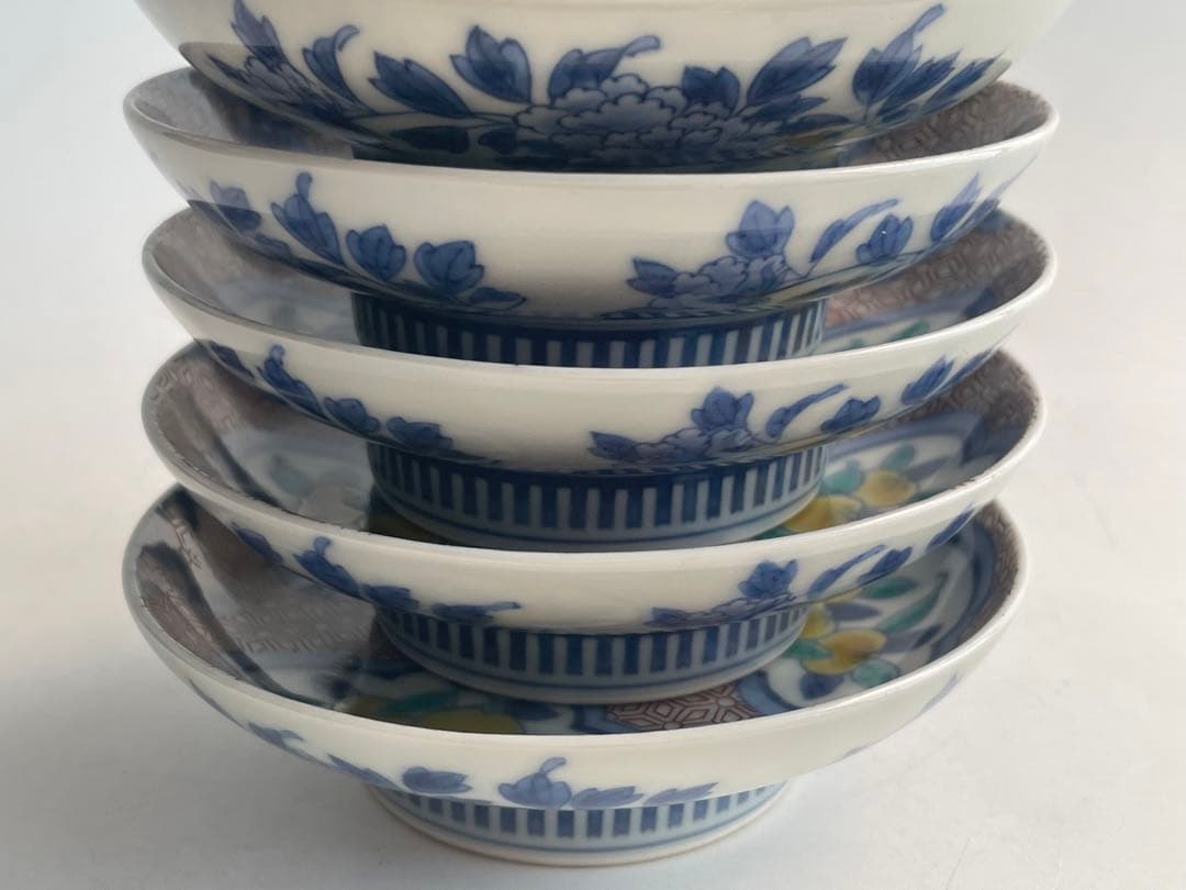 陶芸家 人間国宝 今泉今右衛門 染錦 三方割橘文 皿 5