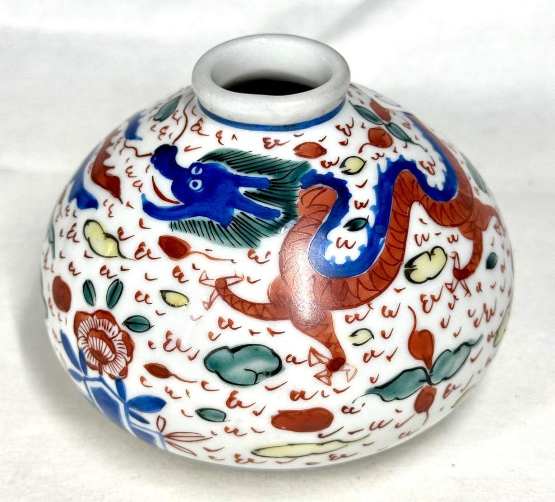 大明萬暦年製 款 五彩龍鳳紋壷 共箱 中国古玩 唐物 入手