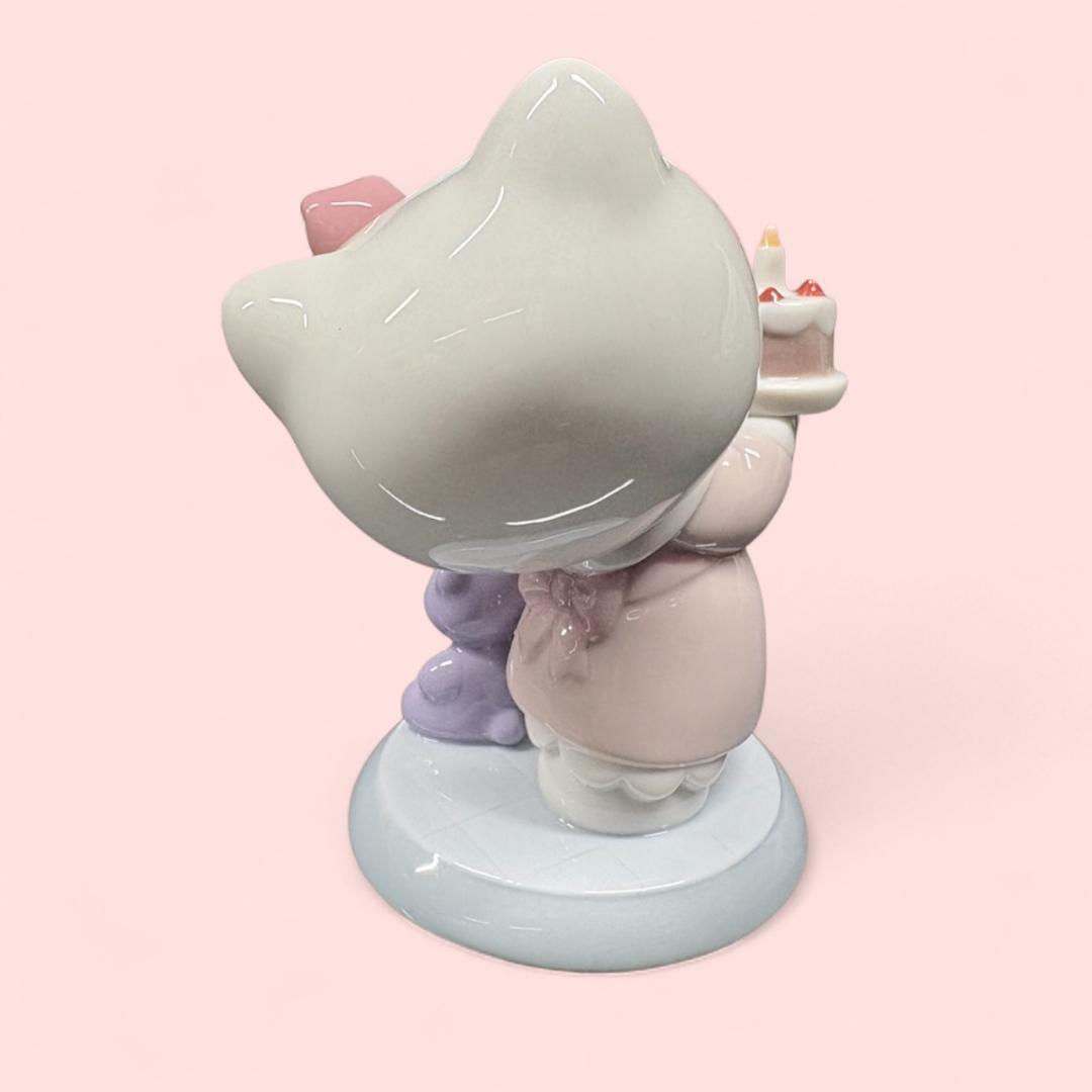 希少】NAO ハローキティ 陶器 フィギュリン ケーキ＆テディベアの通販