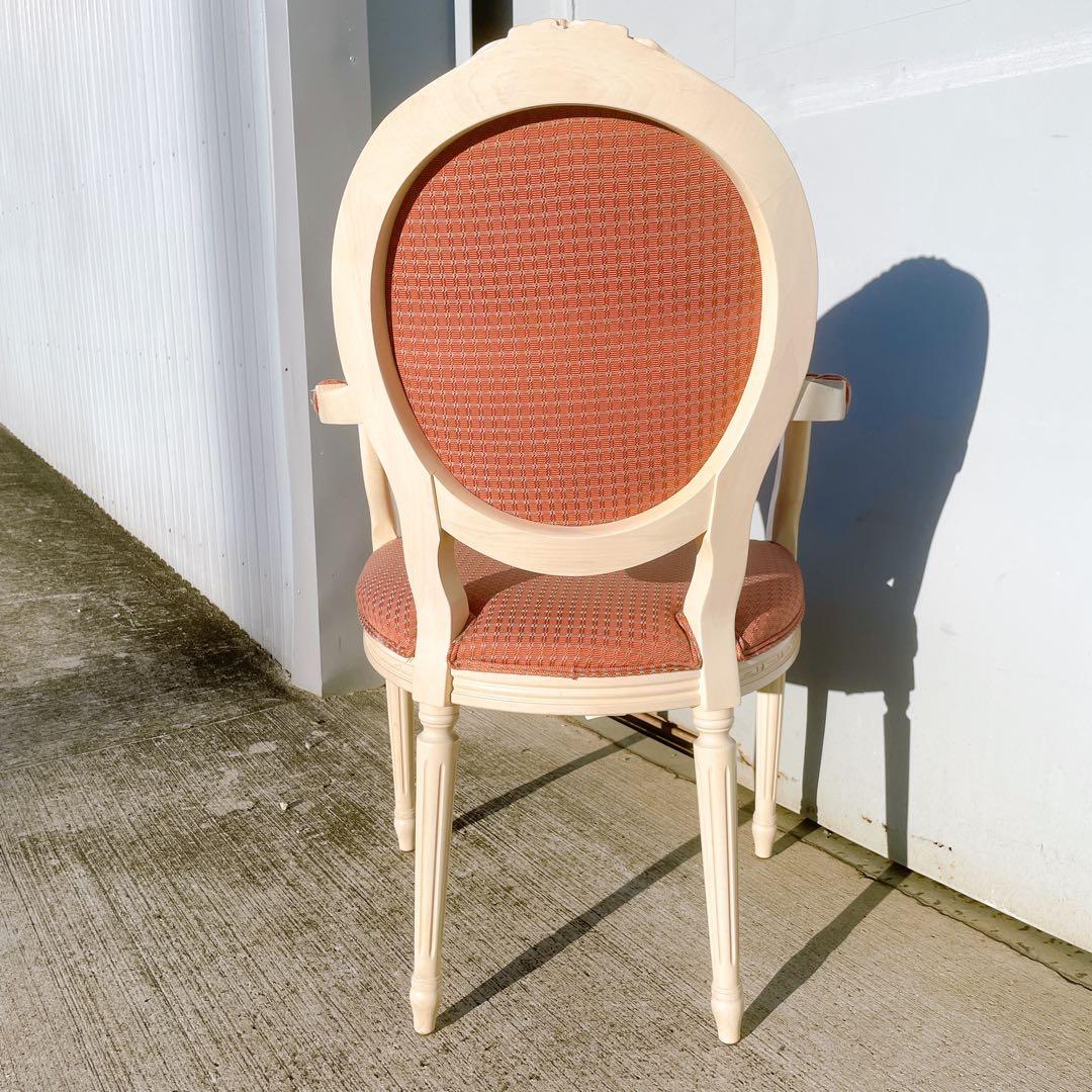 美品②】ルイ16世様式 フランス華麗チェック織物張 メダリオンアーム