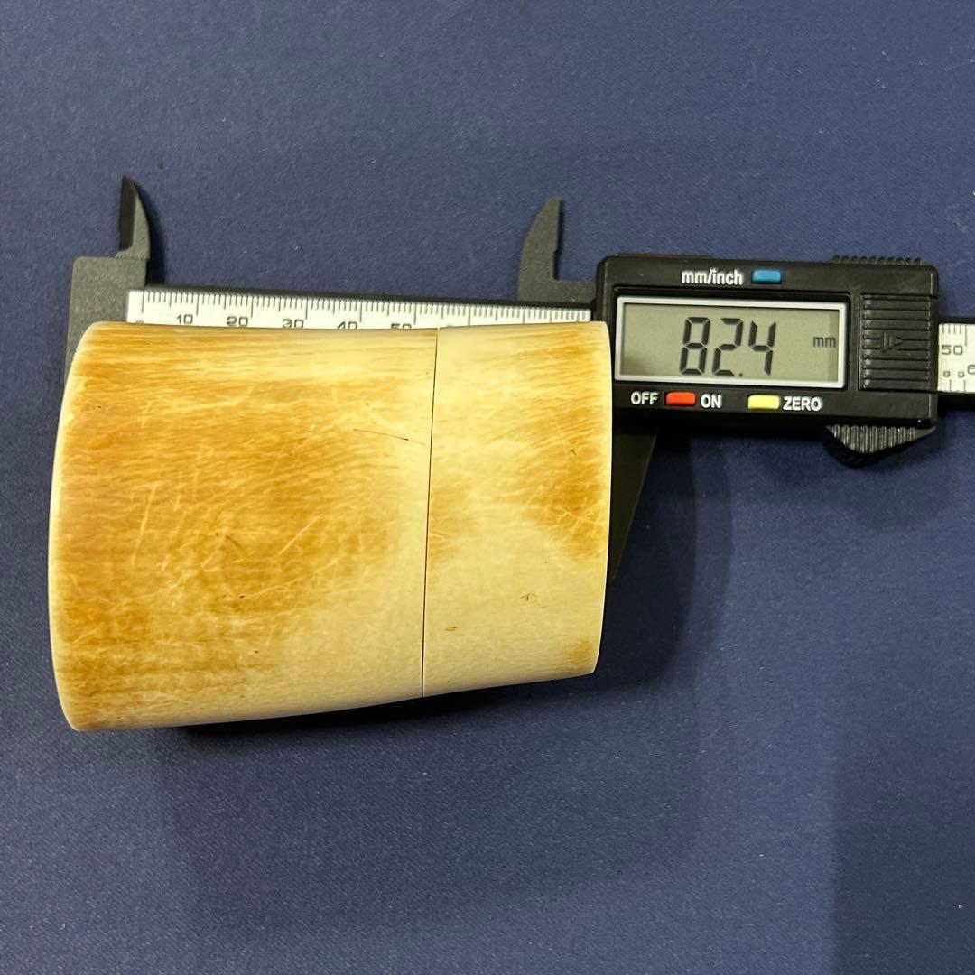 象牙風 ハンコ置き 印鑑置 総重量331.2g 縦約82.4㎜ 横約