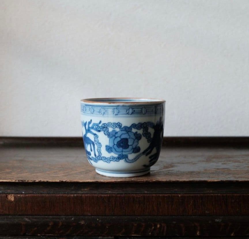 大明成化年製 古伊万里 花文染付火鉢 李朝 高麗 明代