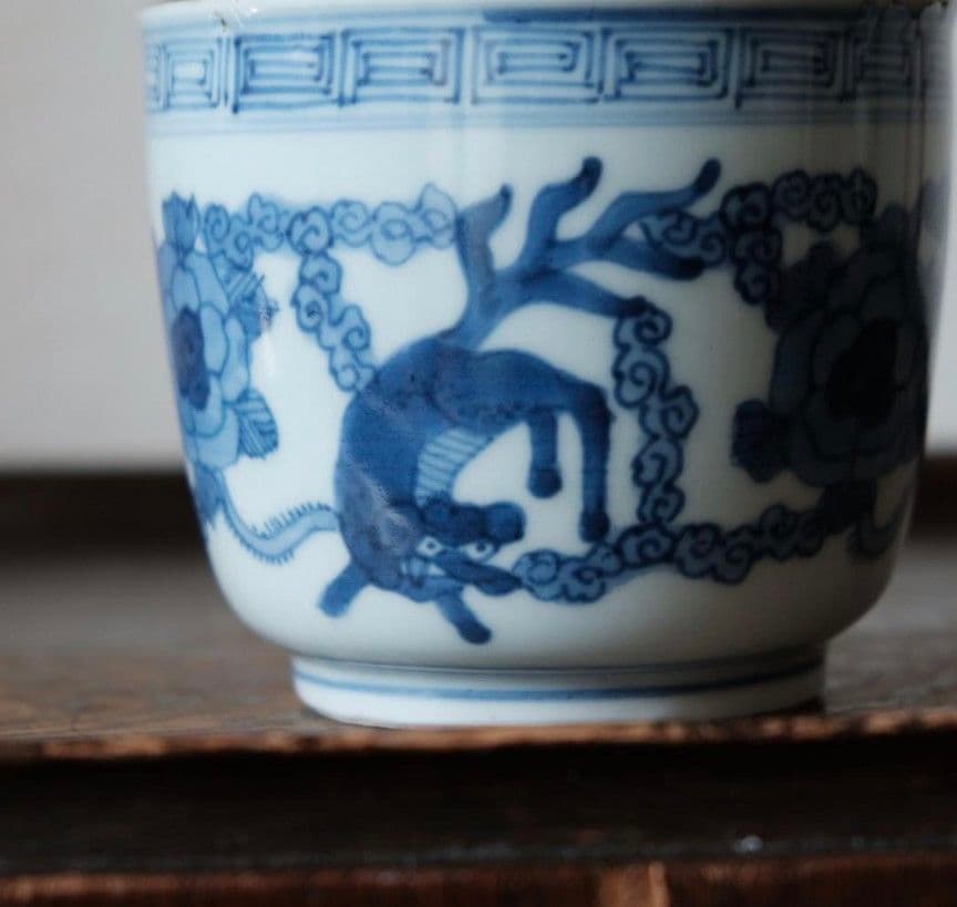 大明成化年製 古伊万里 花文染付火鉢 李朝 高麗 明代