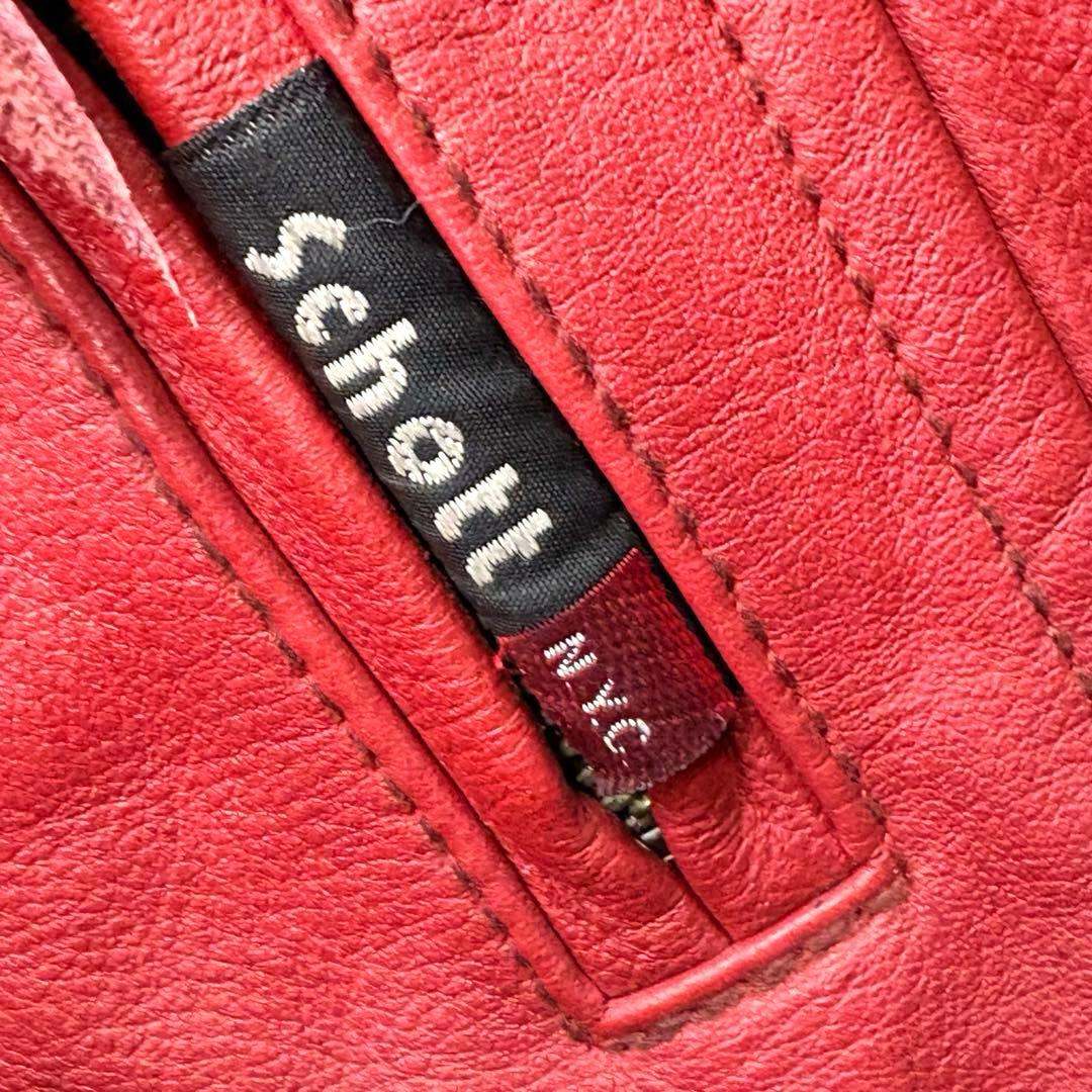 Schott シングルライダース レッド ブラックラインの通販はau PAY