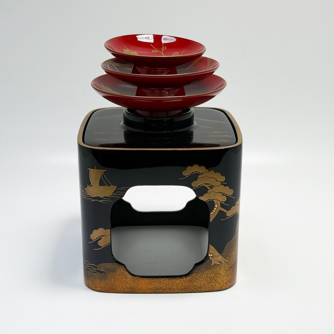 輪島塗 塩安製 屠蘇器 共箱 杉谷雅輔 号松芯