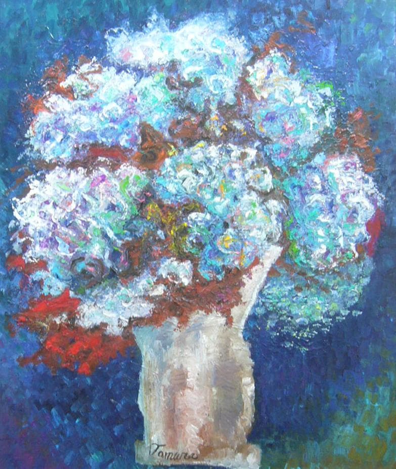 絵画 田村隆枝 油絵 肉筆油絵 抽象画 静物画 F15号 絵画 田村隆枝 油絵