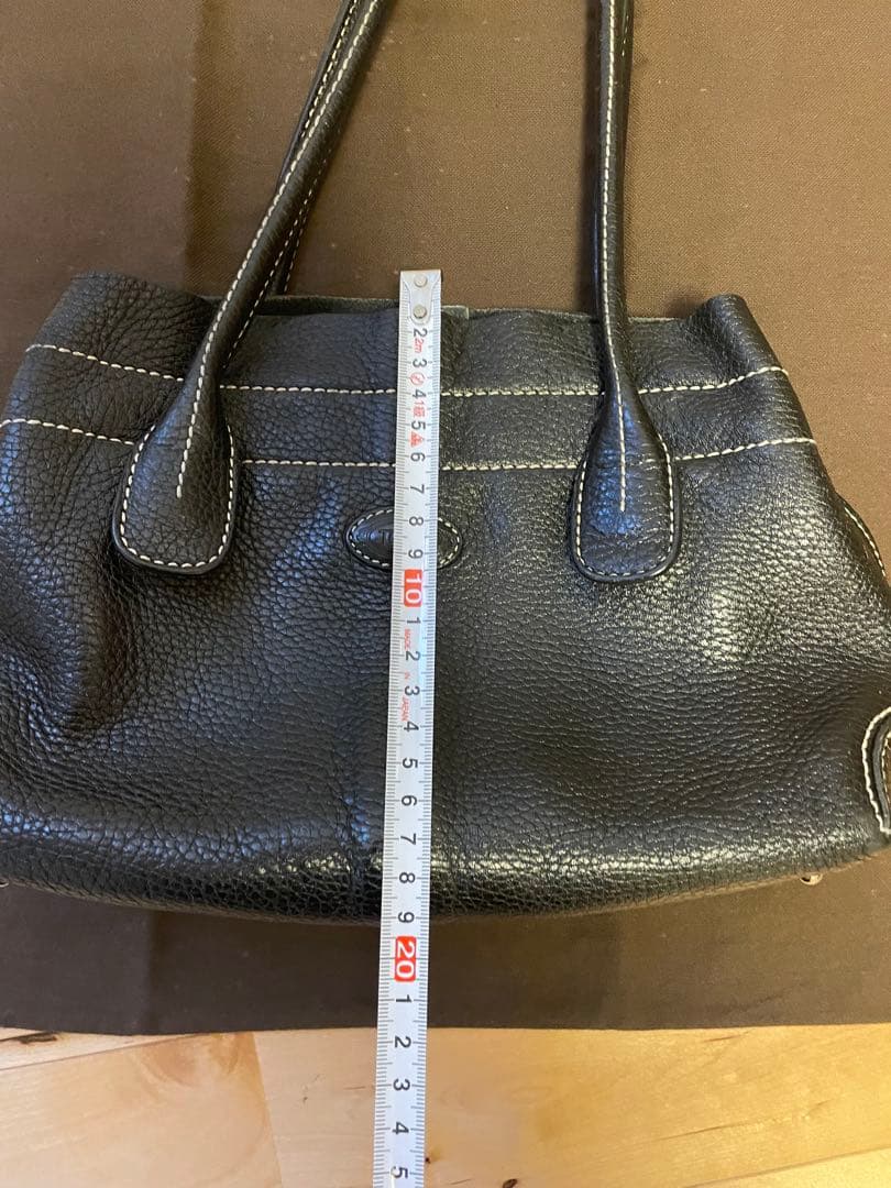 トッズ　バック　黒　レザー　手提げバック