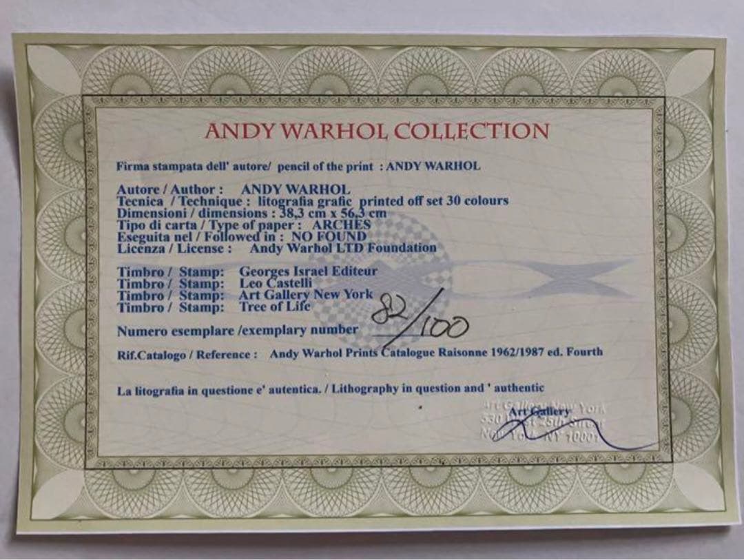 アンディウォーホル リトグラフ COA認定書付き ミッキーマウス