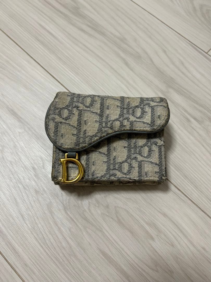 Christian Dior 三つ折り財布 グレー系