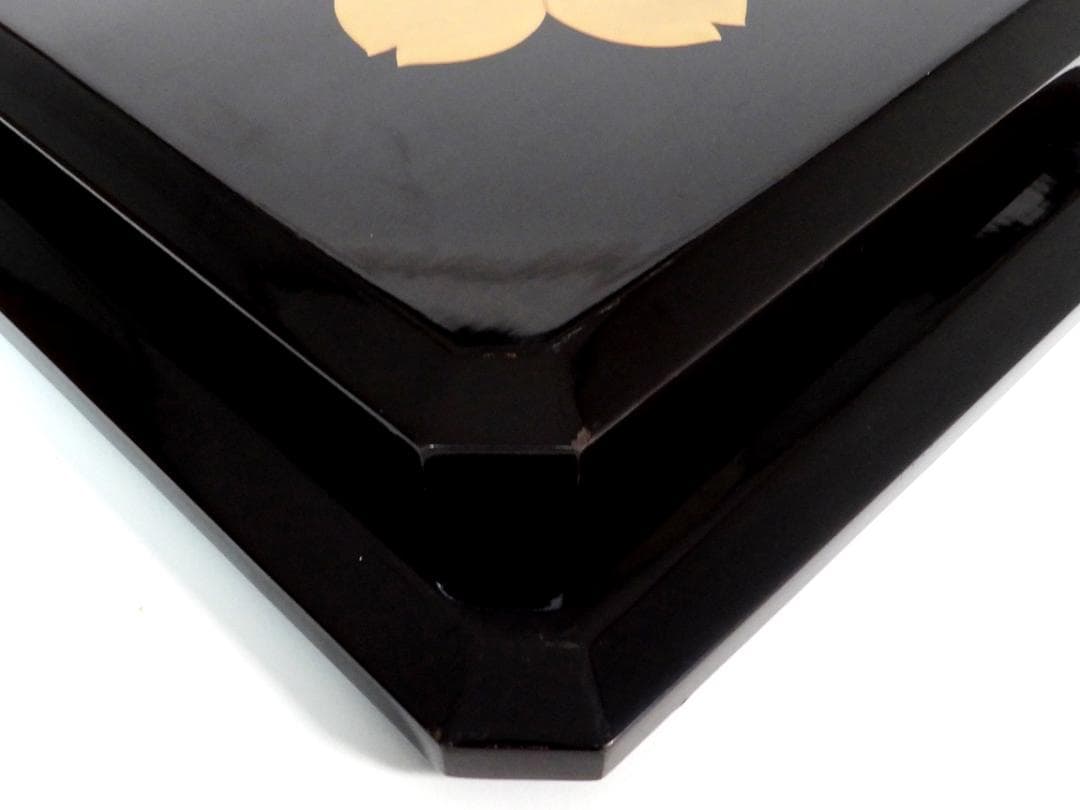 お重箱 5段重 金蒔絵 桜紋　蓋２枚 高脚台付