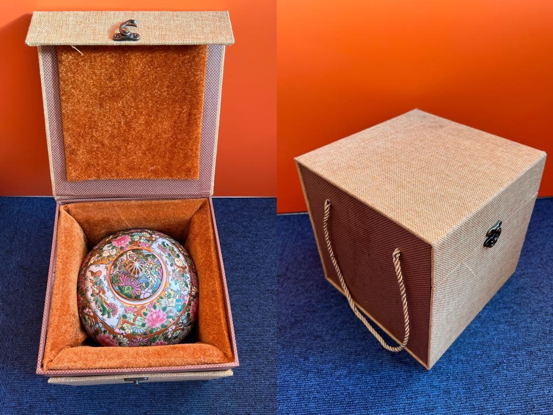 1266  中国　骨董　大清乾隆年製　粉彩人物花鳥文　花瓶　壺　時代物