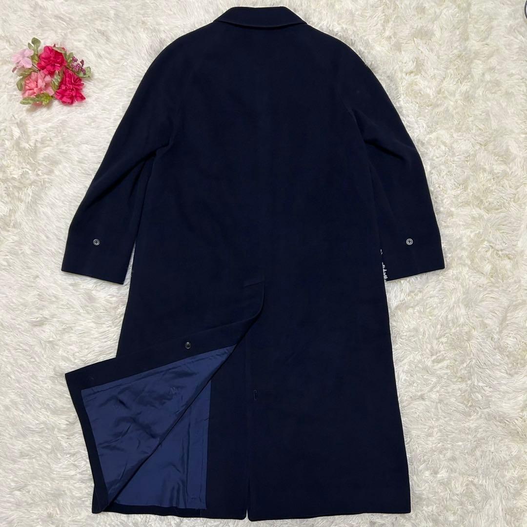 美品/L】バーバリー チェスターコート アウター カシミヤ15% Aライン 紺