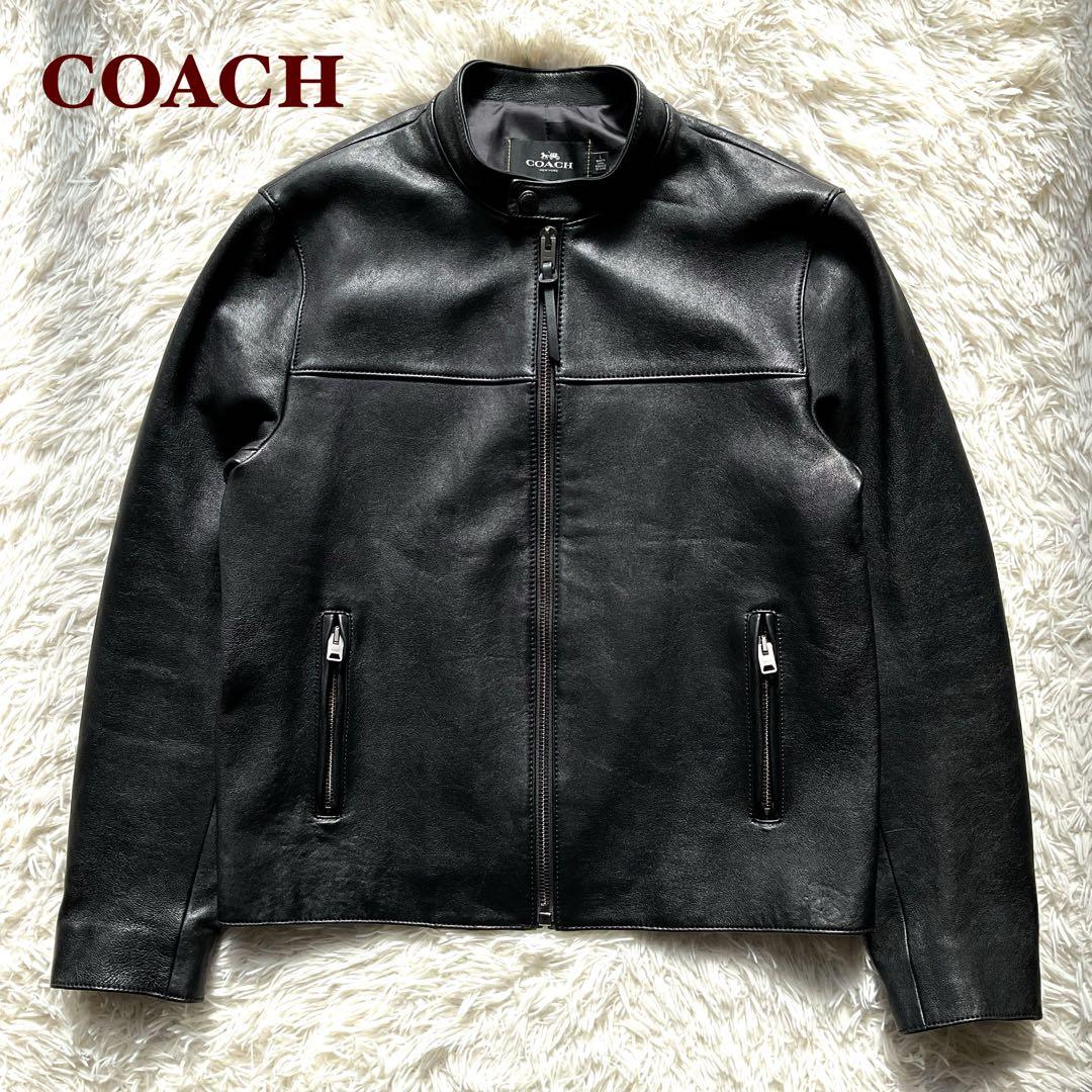 未使用級✨COACH レザージャケット シングルライダース M 黒 88799