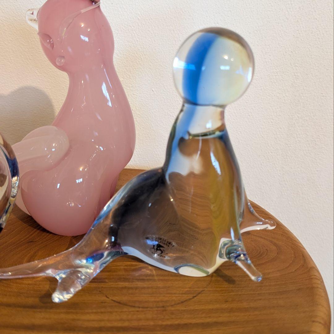 イタリア ヴェネチア ガラス工芸品 murano 3点セット