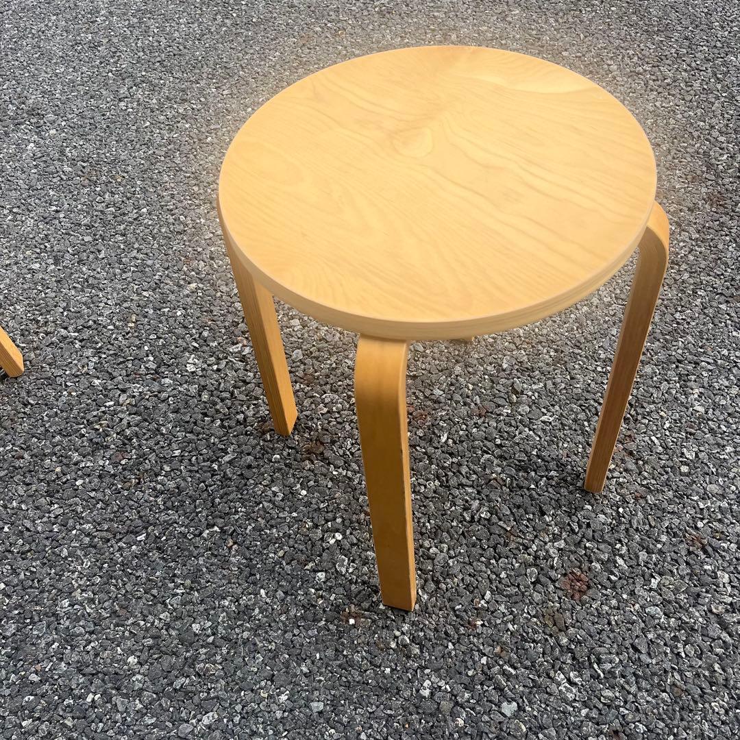 廃盤品　IKEA イケア　フロスタ　スツール　2脚　スタッキングチェア　天然木