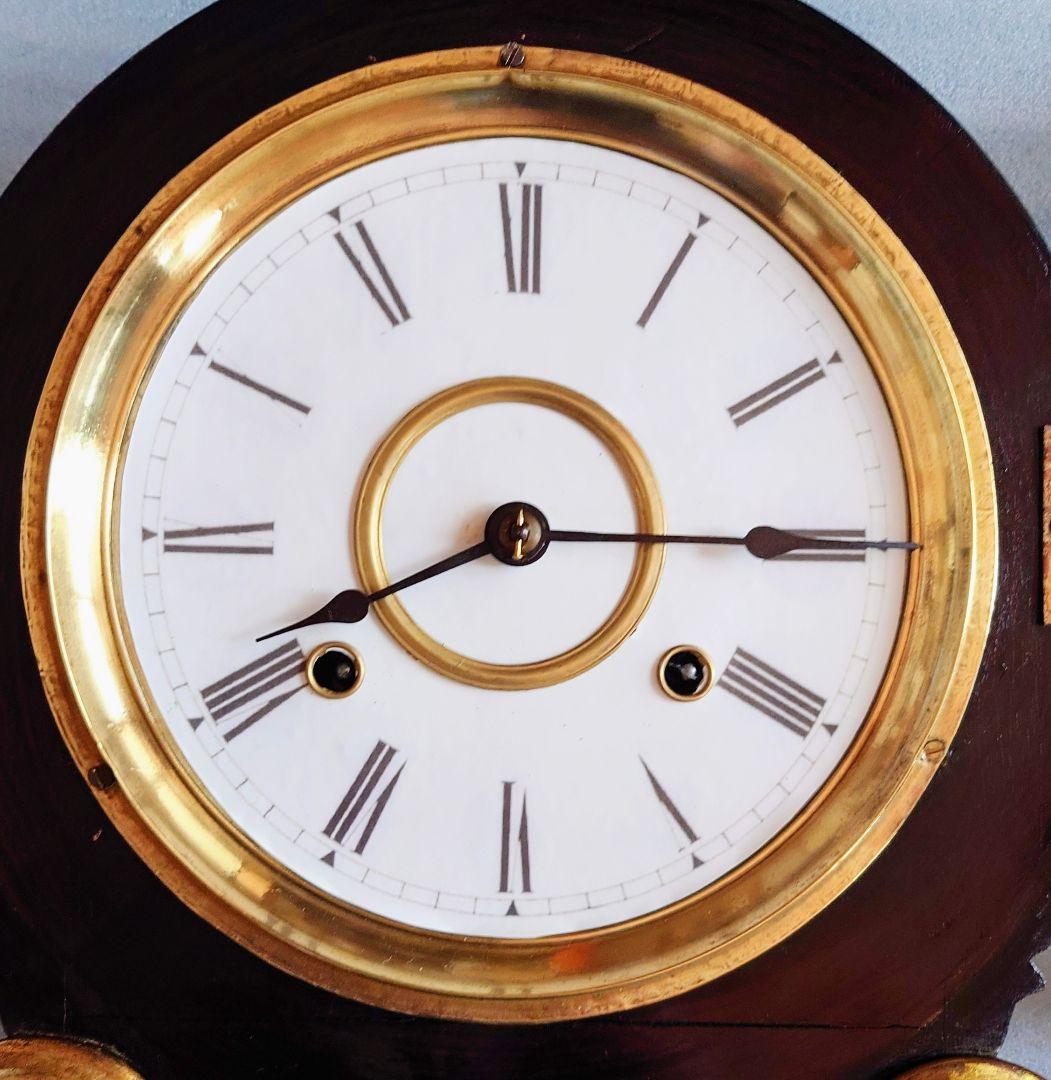 〈完動美品〉イングラハムIONIC, Gilt. 張四ツ丸達磨振り子時計　古時計