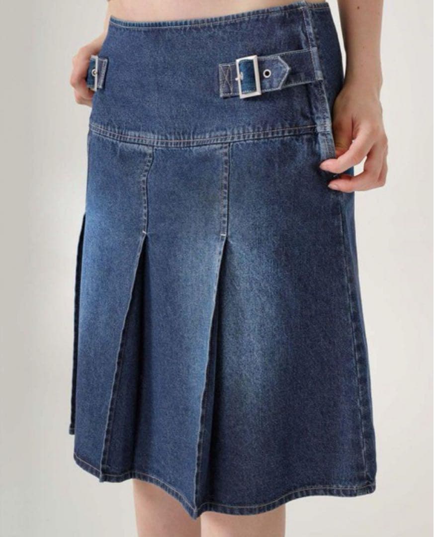 完売品！Sサイズ！デニム プリーツスカート デニムスカート　TINA：JOJUN