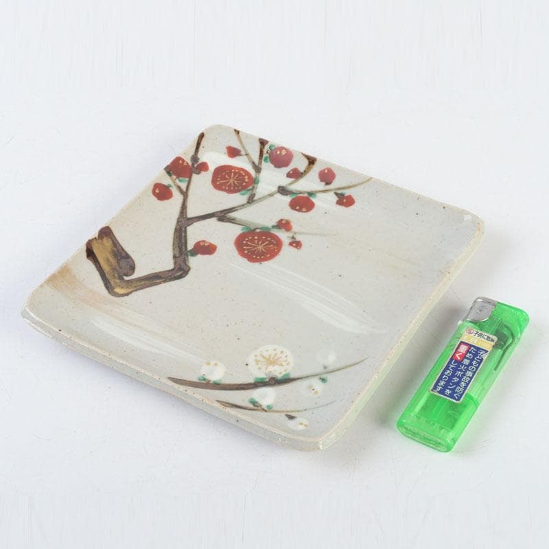 和食器 茶懐石 幸兵衛窯 絵変四方皿 銘々皿 五客 共箱