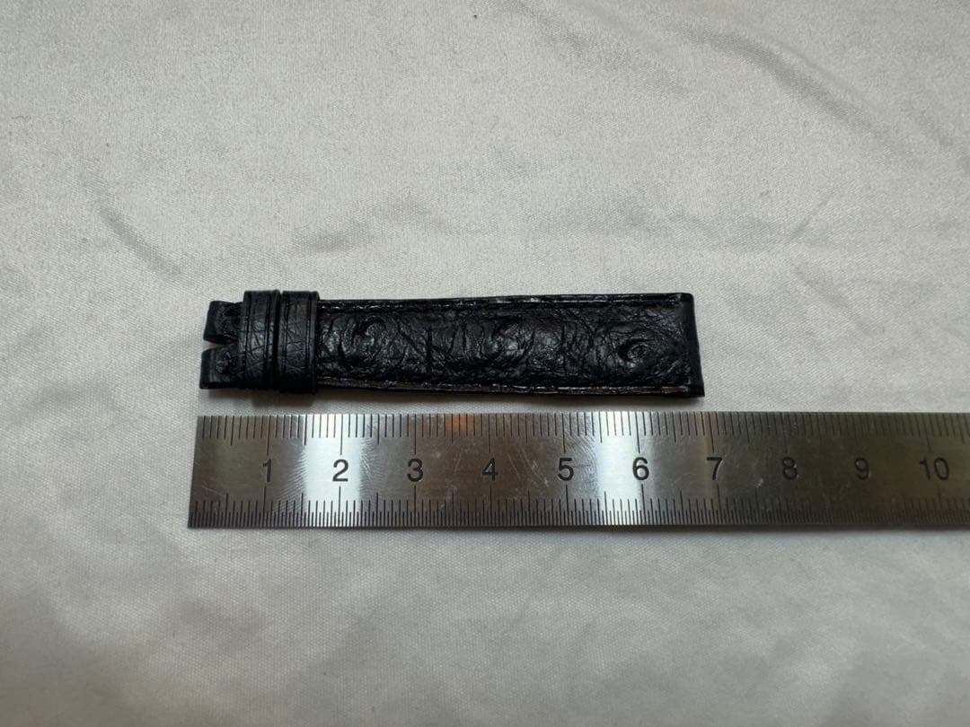 新品未使用品 ブランパン オーストリッチ 革ベルト レディス用 ネイビー