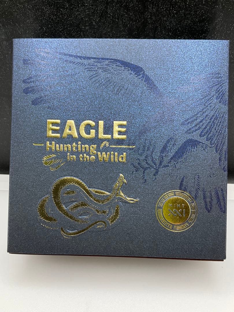 2023年ガーナ 野生の狩人 イーグル アンティーク風・金メッキ付 50g