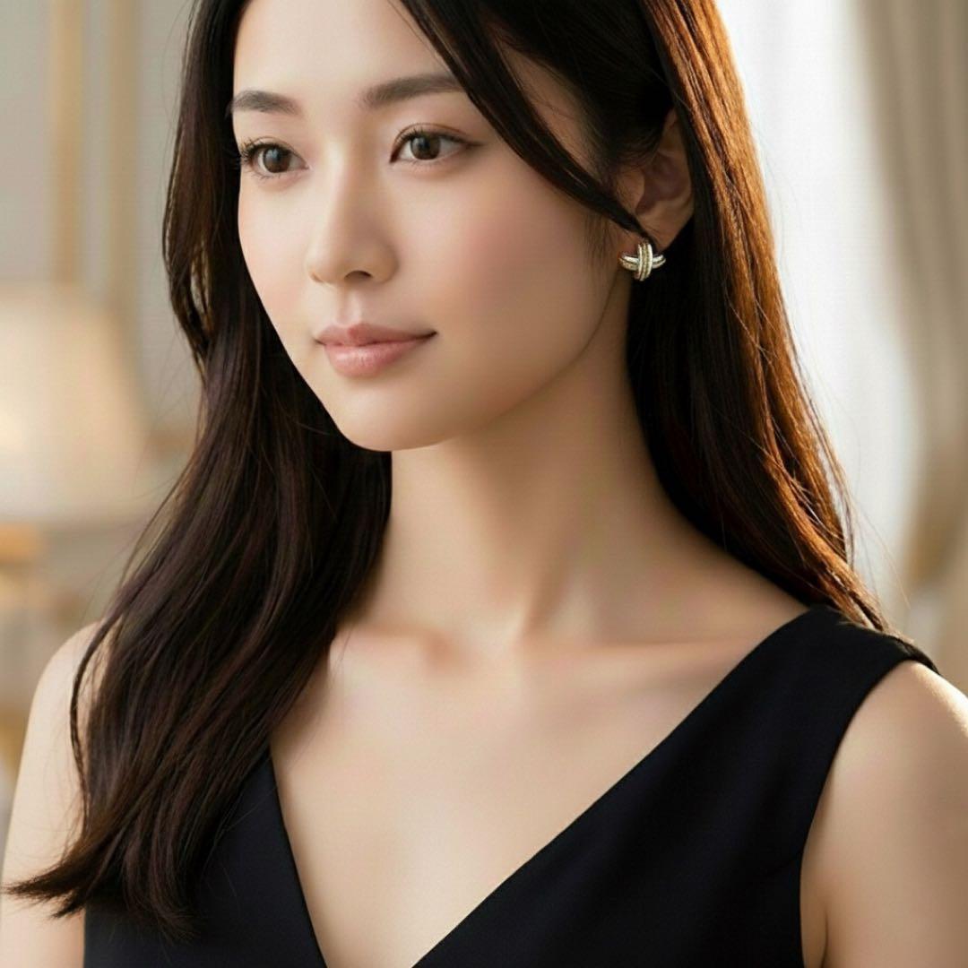 極美品 オールドティファニー シグネチャー コンビ ピアス シルバー