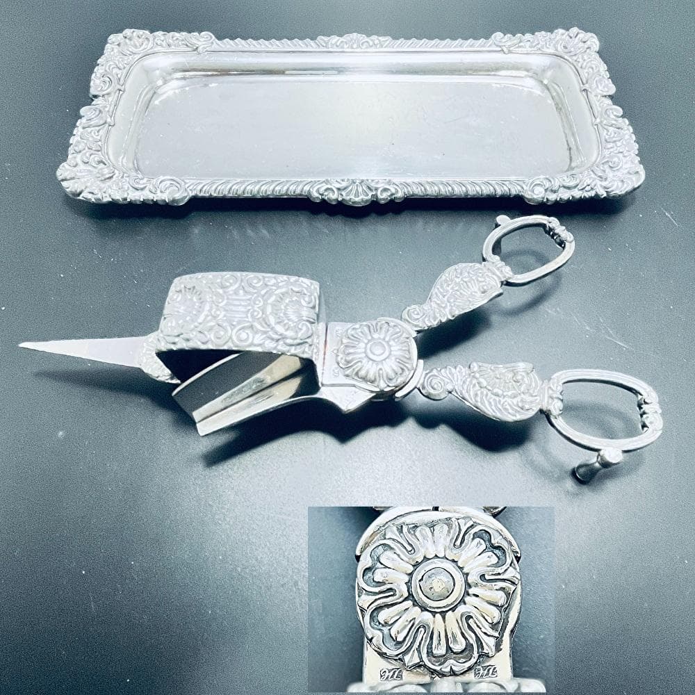 英国】キャンドルトリマー/トレー【シルバープレート】スニファー/燭台