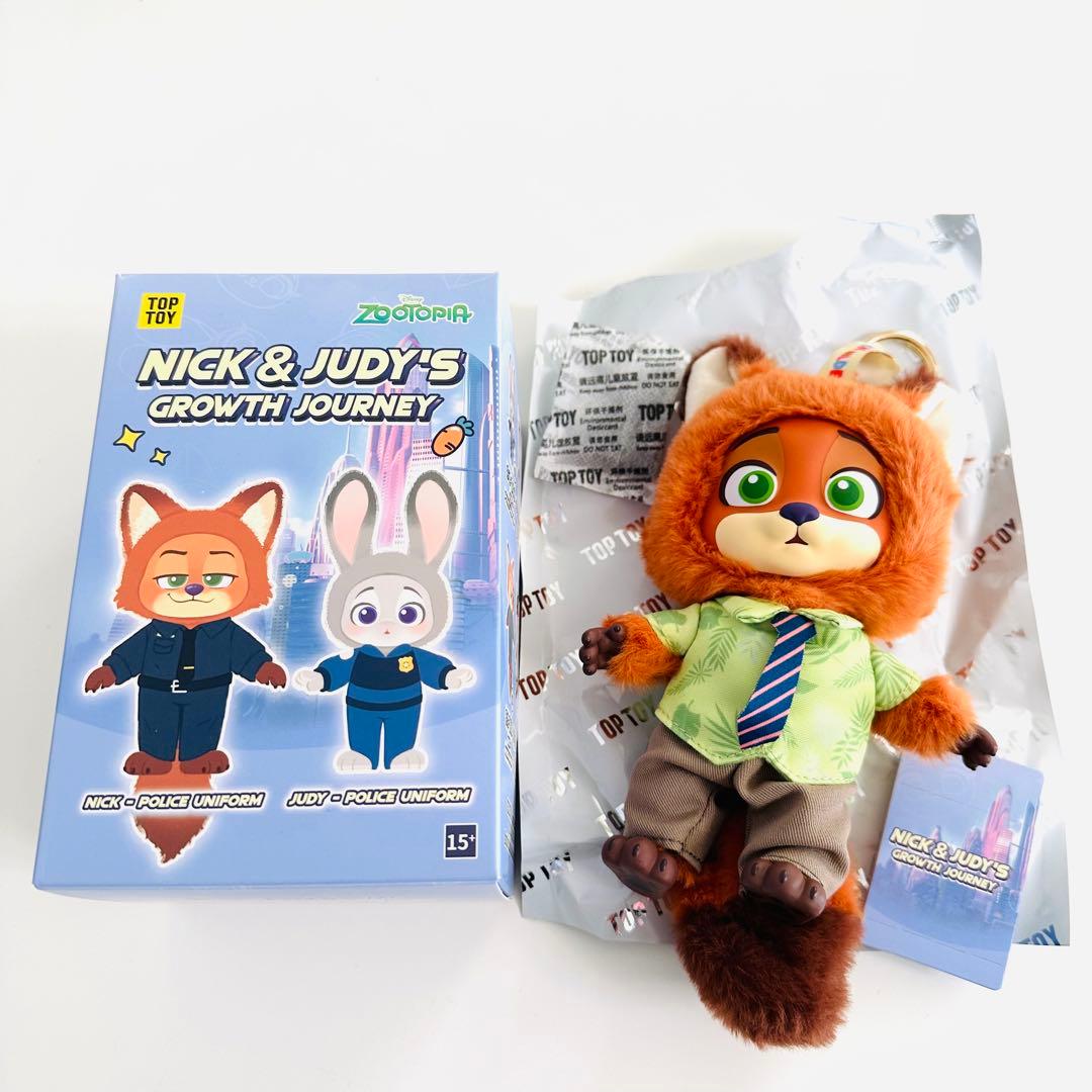 TOPTOY ズートピア ぬいぐるみキーチェーン ニック ジュディ miniso