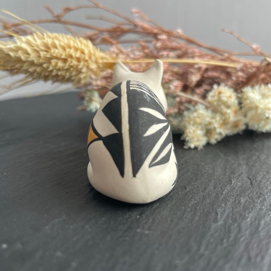 新品 アコマ　Acoma　ポッテリー　猫　ネコ　陶器　ネイティブアメリカン