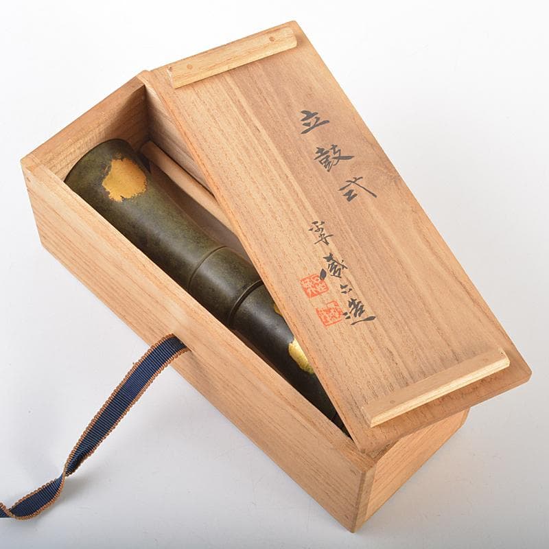 平安 秦蔵六造 塗金銅 立鼓式花瓶 共箱 D R7305 - メルカリ