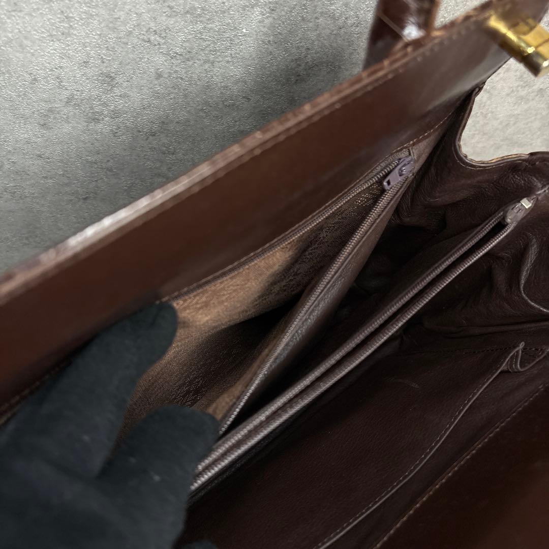 極美品！最上級　シャインクロコダイル　定価55万　センター取り　ハンドバッグ