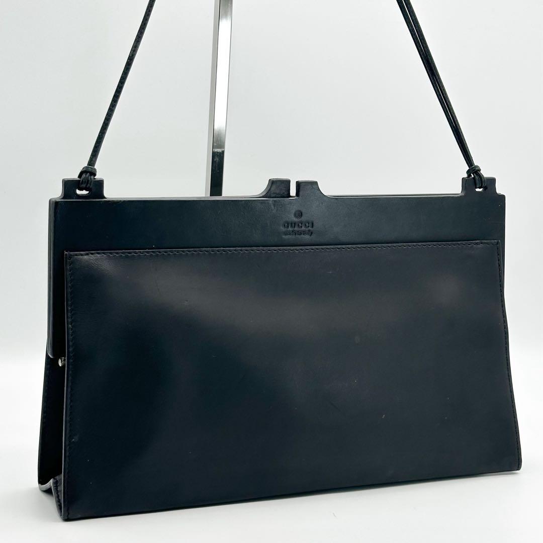グッチ レザー ショルダーバッグ ハンドバッグ ブラック