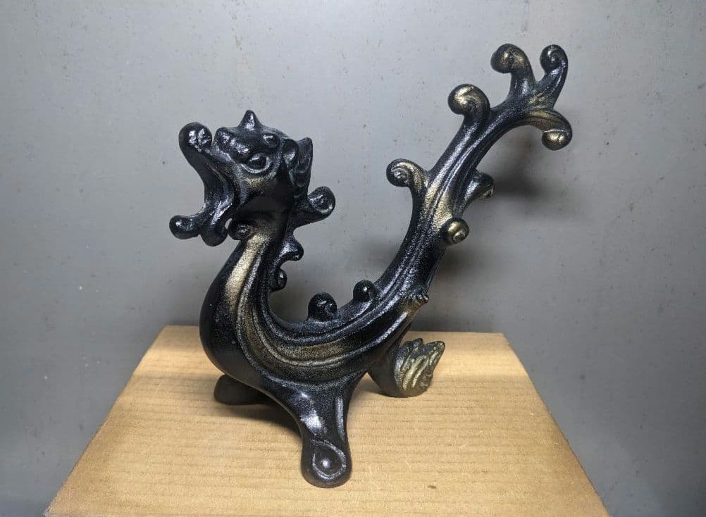 中国 古美術 鋳物 金属工芸 華龍 置物 龍置物 竜置物-人気新品