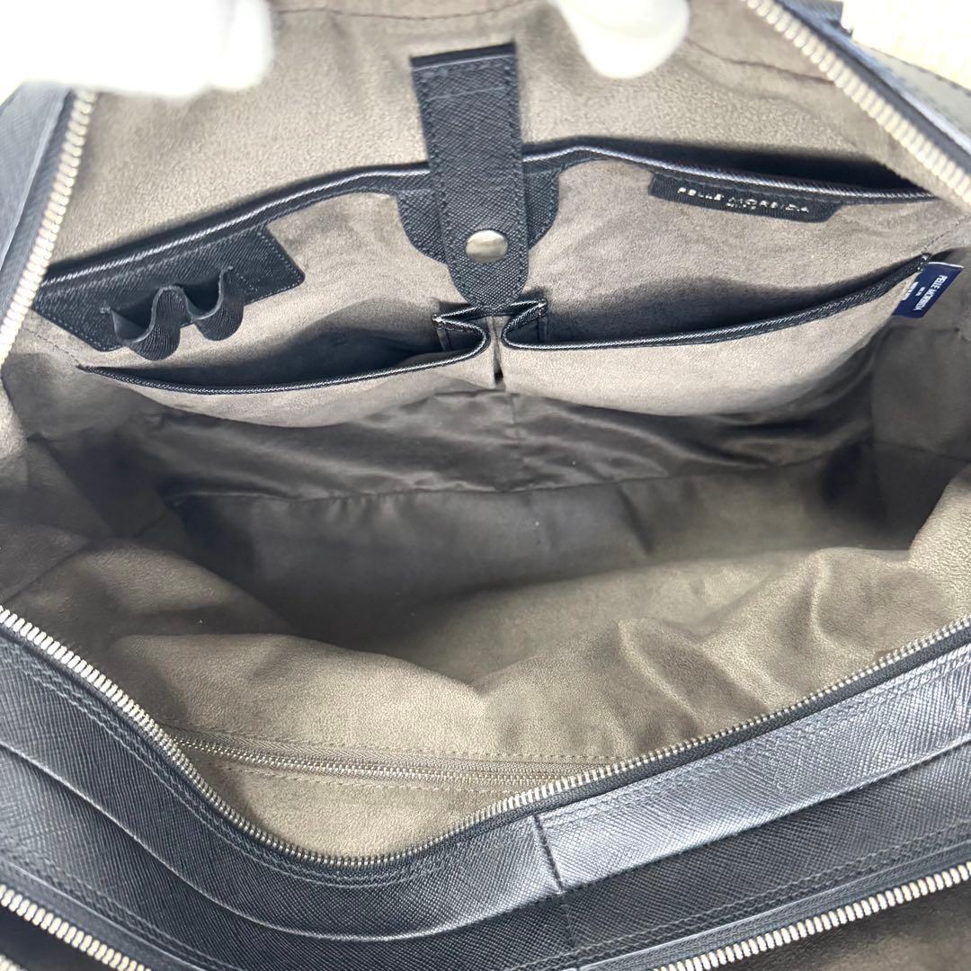 美品 ペッレモルビダ 2室 ブリーフケース ビジネス キャピターノ レザー 黒