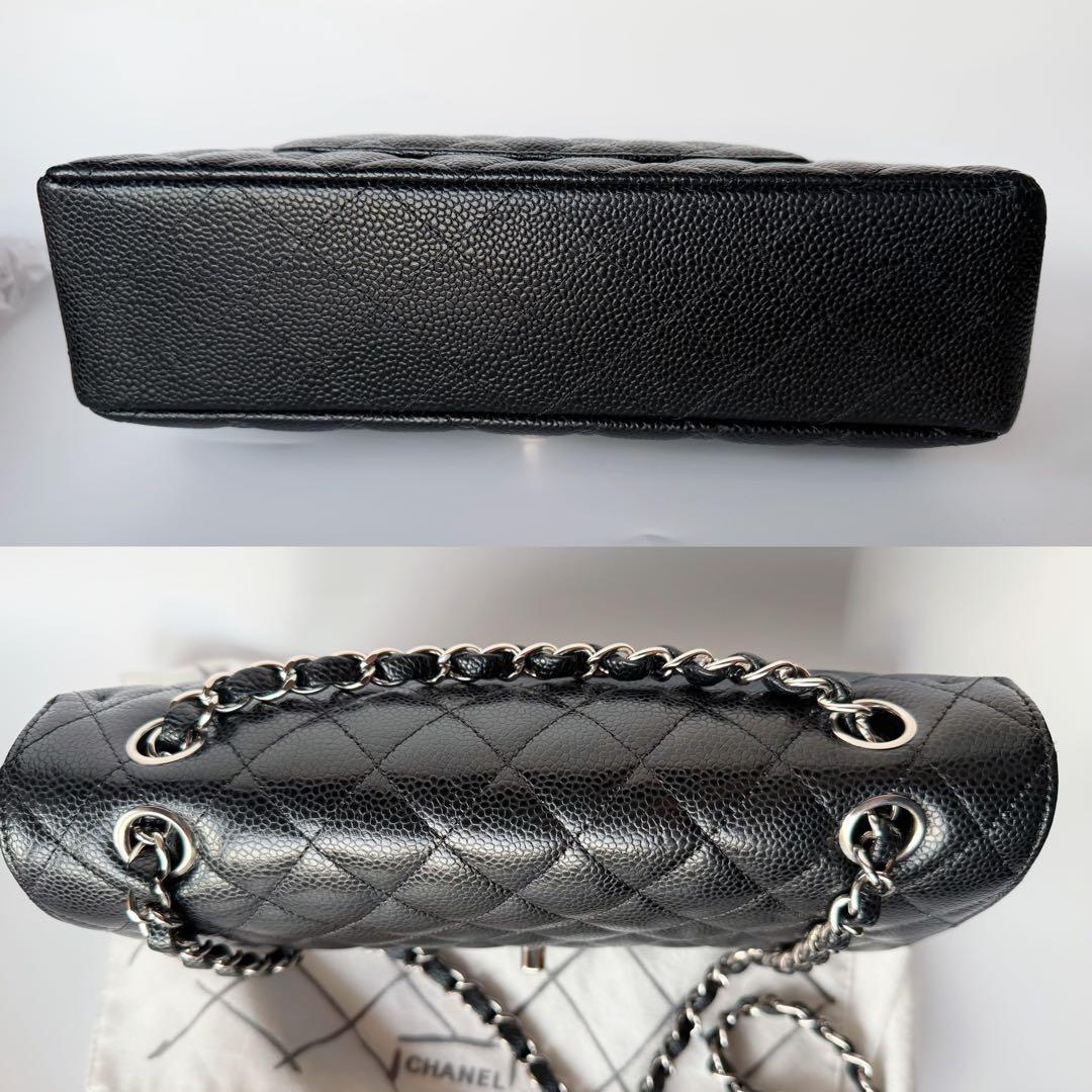 ほぼ新品 CHANEL クラシック マトラッセ25 黒シルバー金具キャビアスキン