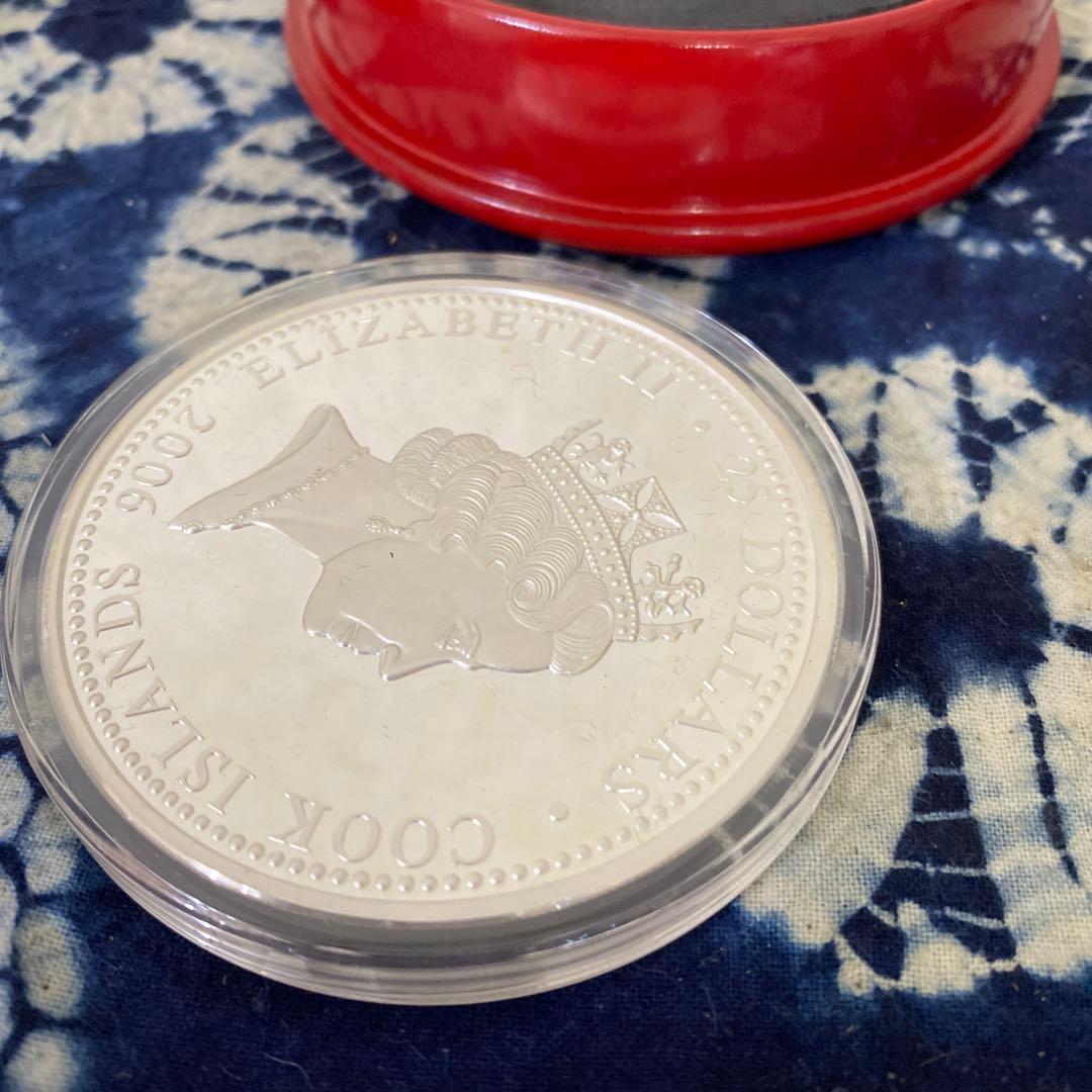 銀貨　秋篠宮家　越前塗ケース　5トロイオンス155.5g銀999 証明書付