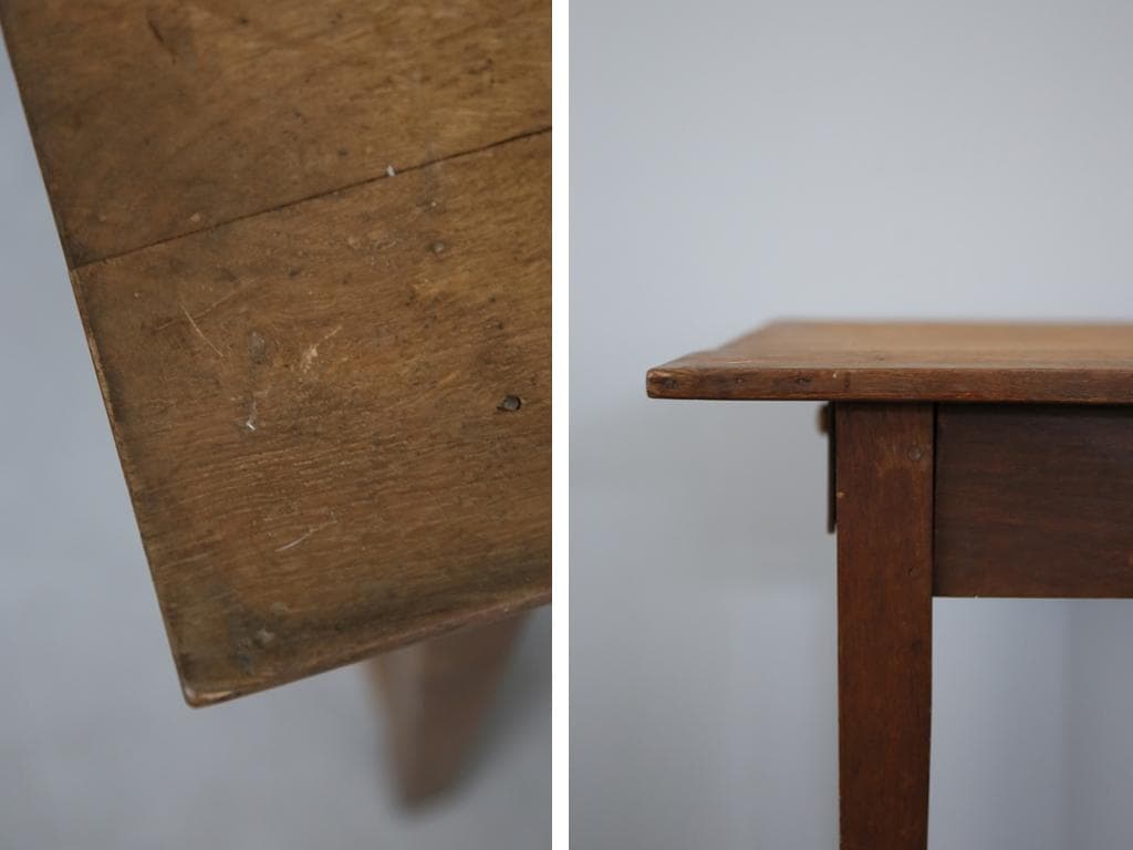 フランスアンティーク木製ダイニングテーブル/机/作業台デスク/飾り棚90-203