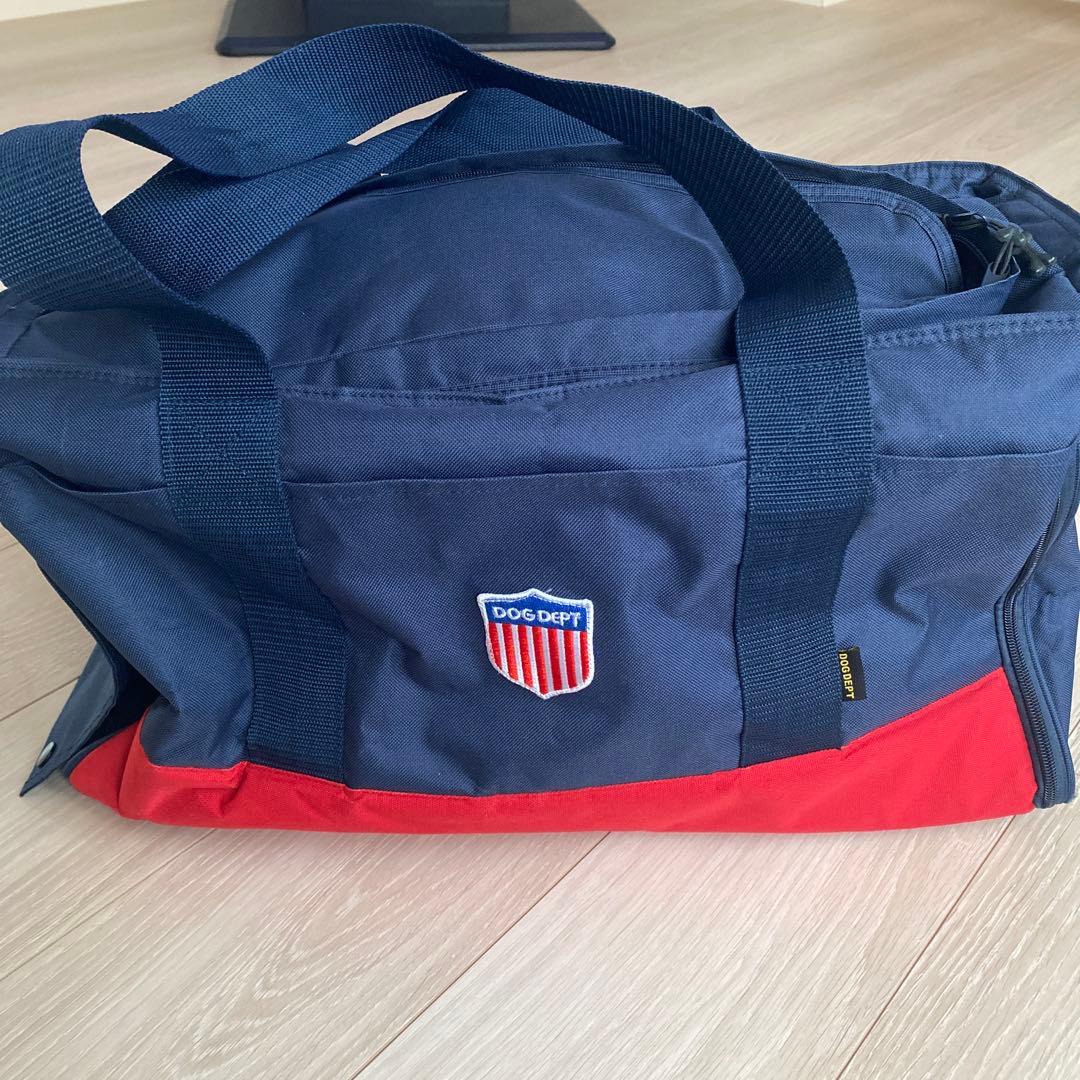 DOG DEPT キャリーバッグ ネイビー/レッド キャスター 付き ボストン