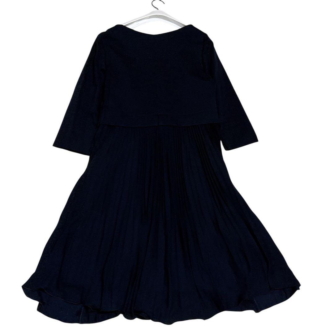 新品✨組曲 洗えるジャージコンビプリーツ ワンピース 近年 大きい ゆったり