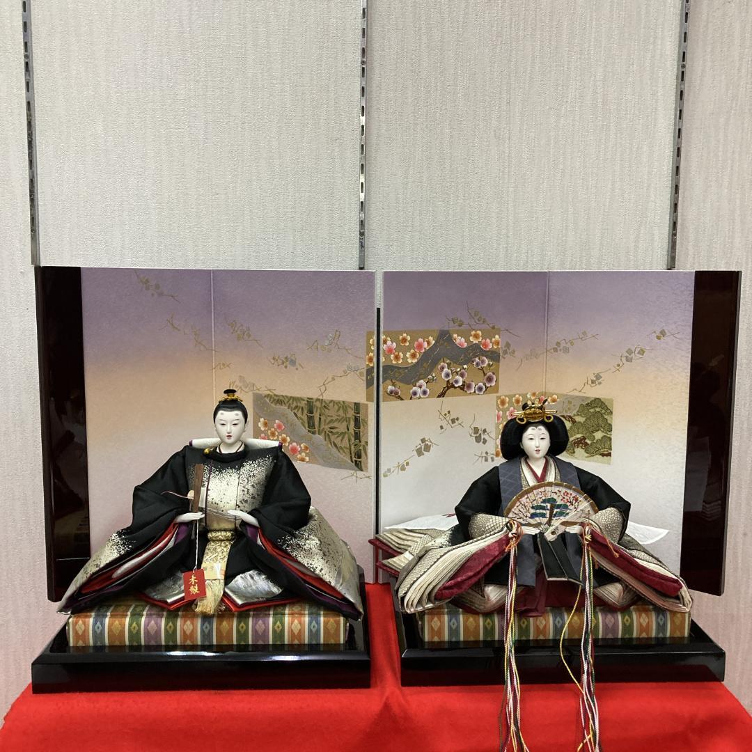 E14ひな人形　訳あり特価　お洒落な黒地の衣装 小十番親王のみ　親王飾り