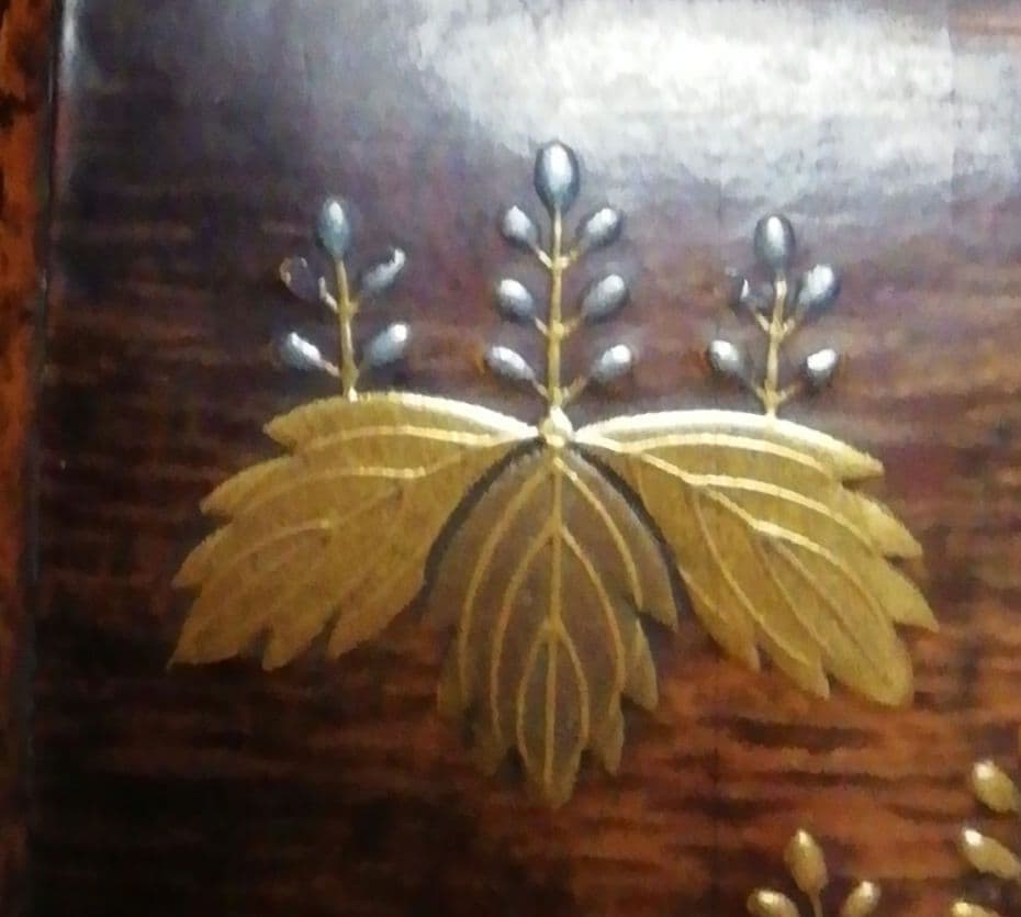 玉泉作　蒔絵　高台寺　波車　香合　時代箱付　茶道具