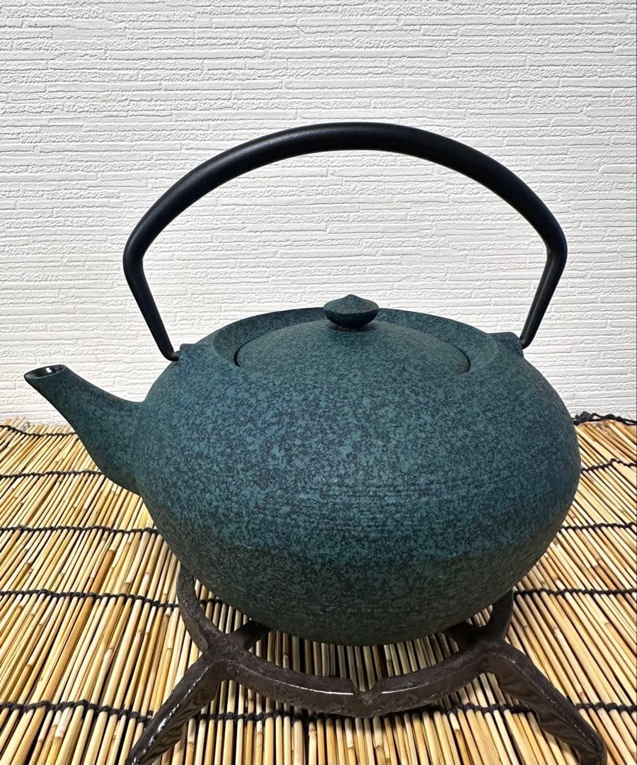 未使用品 鋳心ノ工房 増田尚紀デザイン 平つぼL 鉄急須 南部鉄瓶 南部